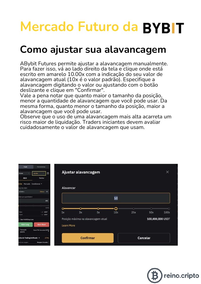 Página sobre ajuste de alavancagem